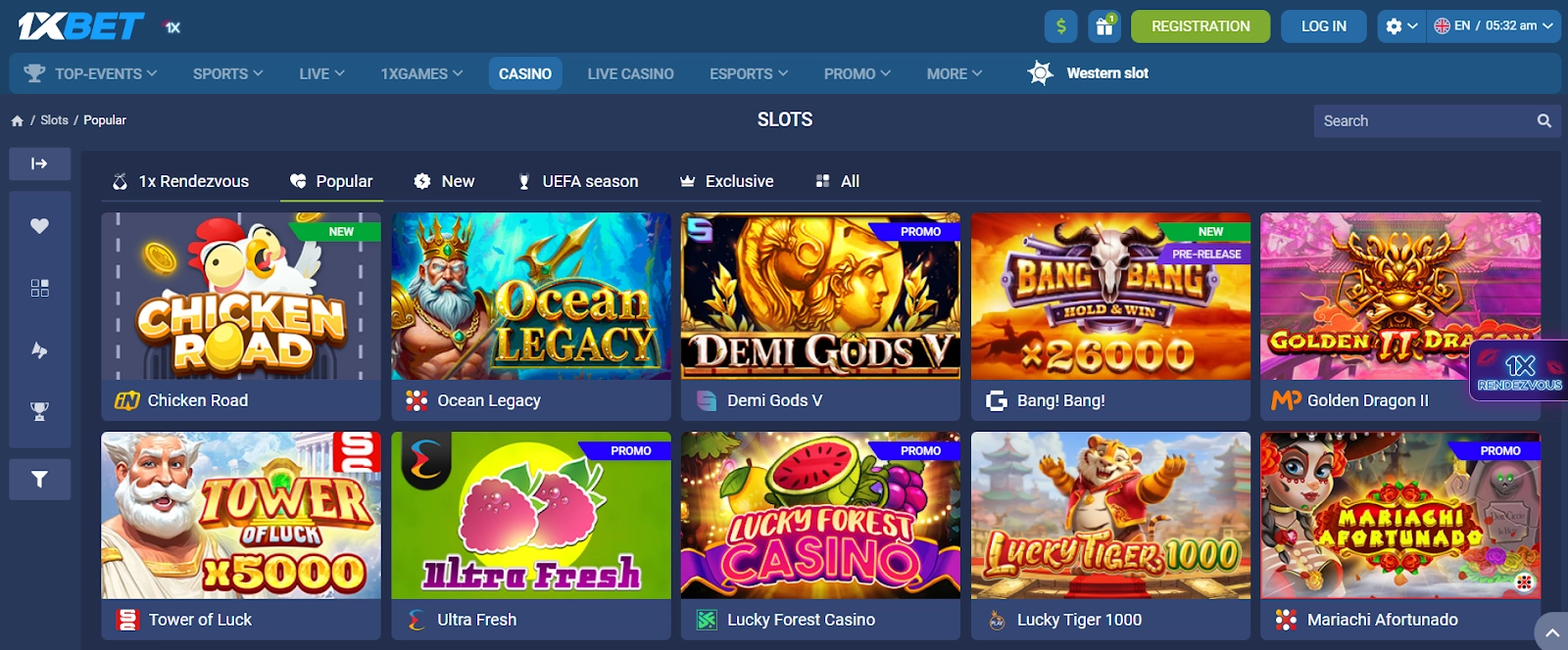 1xBet live casino table with a dealer dealing cards.